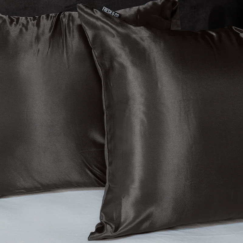 2-PACK: Kussenslopen Silk Satin - Antraciet