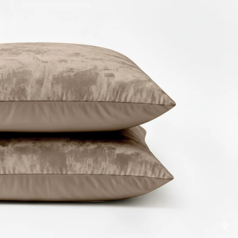 2-PACK Velvet Kussensloop - Taupe - Image 3
