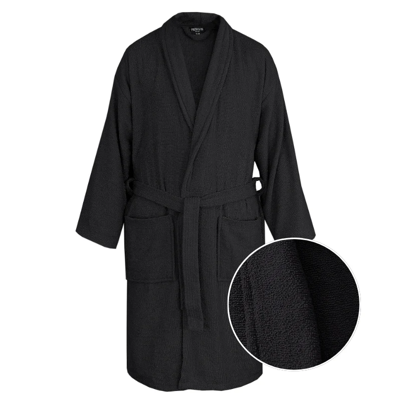 Luxe Badjas Bouclé - Zwart - Image 3