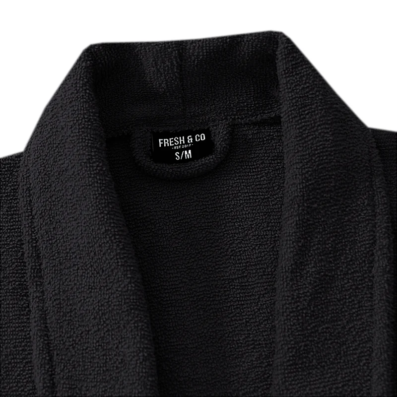 Luxe Badjas Bouclé - Zwart - Image 4
