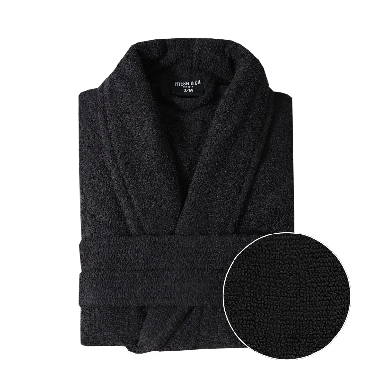 Luxe Badjas Bouclé - Zwart - Image 9