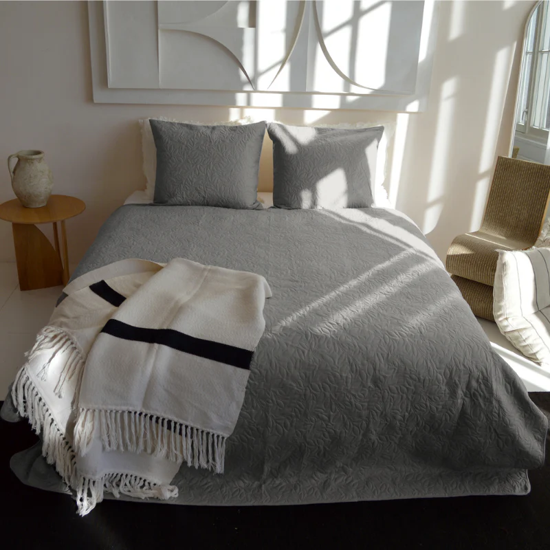 Bedsprei Flowers - Zilver - Image 2