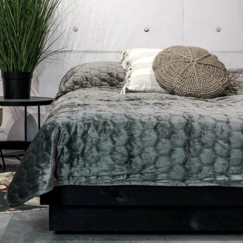Bedsprei Peggy - Donkergrijs