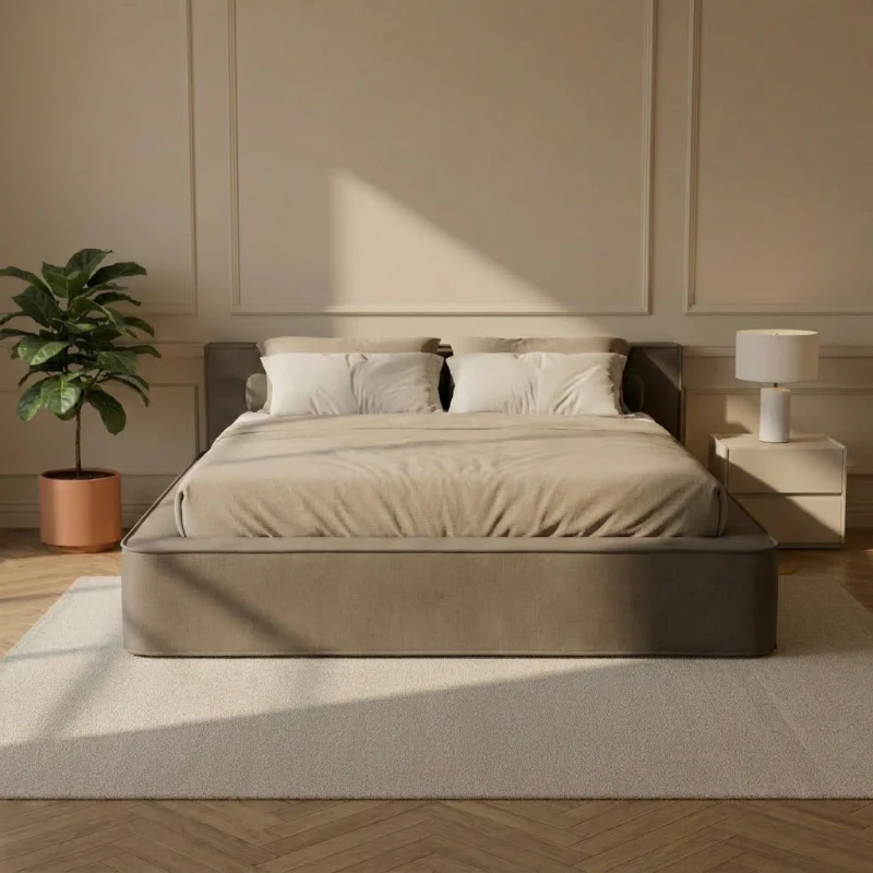 Boxspring met Opbergruimte Amour Tranquility - Velvet - Taupe