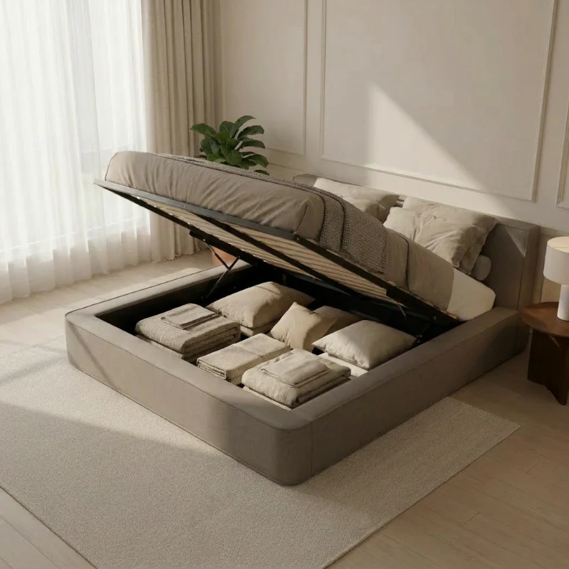 Boxspring met Opbergruimte Amour Tranquility - Velvet - Taupe - Image 3