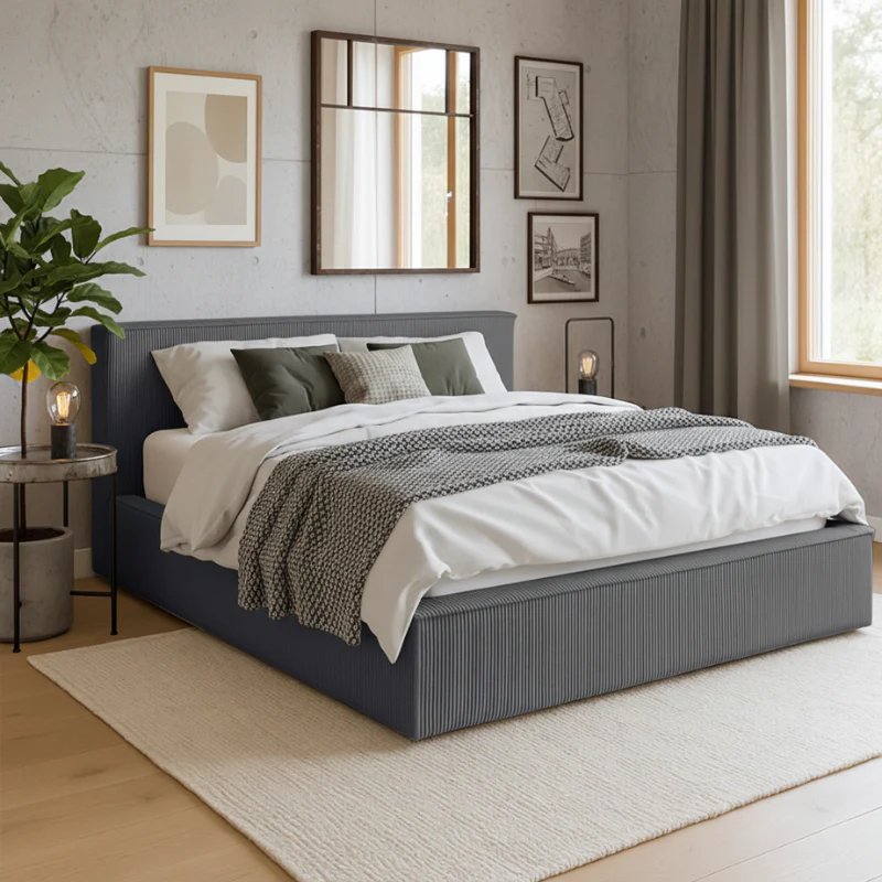 Boxspring met Opbergruimte Amour Cosy - Antraciet - Image 9