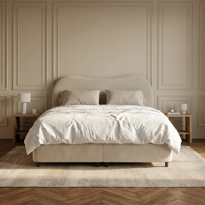 Boxspring met Opbergruimte - Arcus - Beige