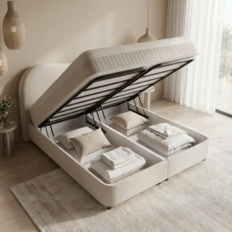 Boxspring met Opbergruimte - Arcus - Beige - Image 6