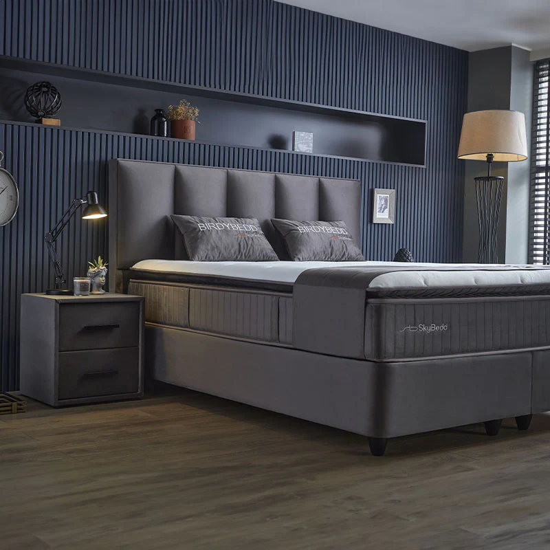 Boxspring met opbergruimte Birdybedd - Antraciet - Image 5