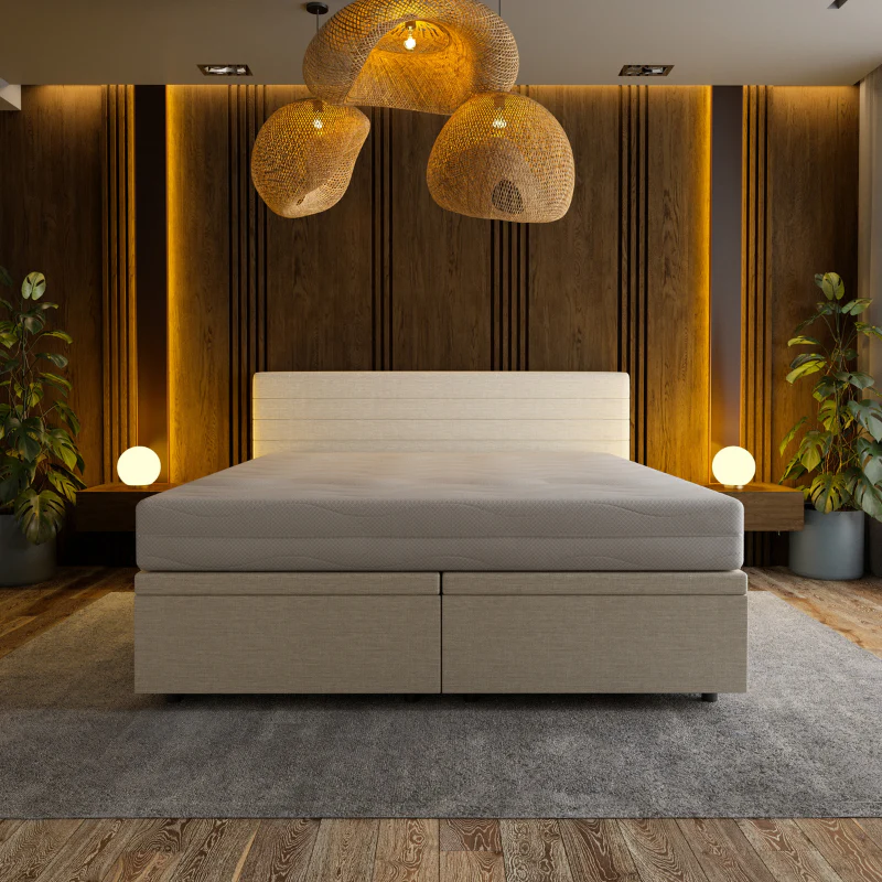 Boxspring met Opbergruimte Hotel Elegance - Beige - Image 2