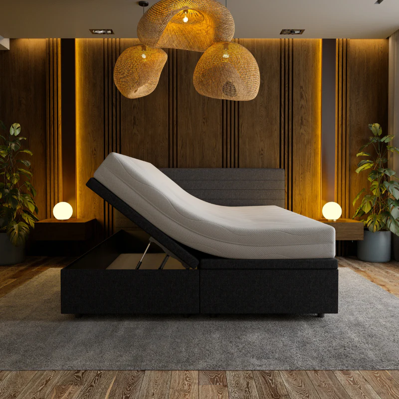 Boxspring met Opbergruimte Hotel Elegance - Zwart