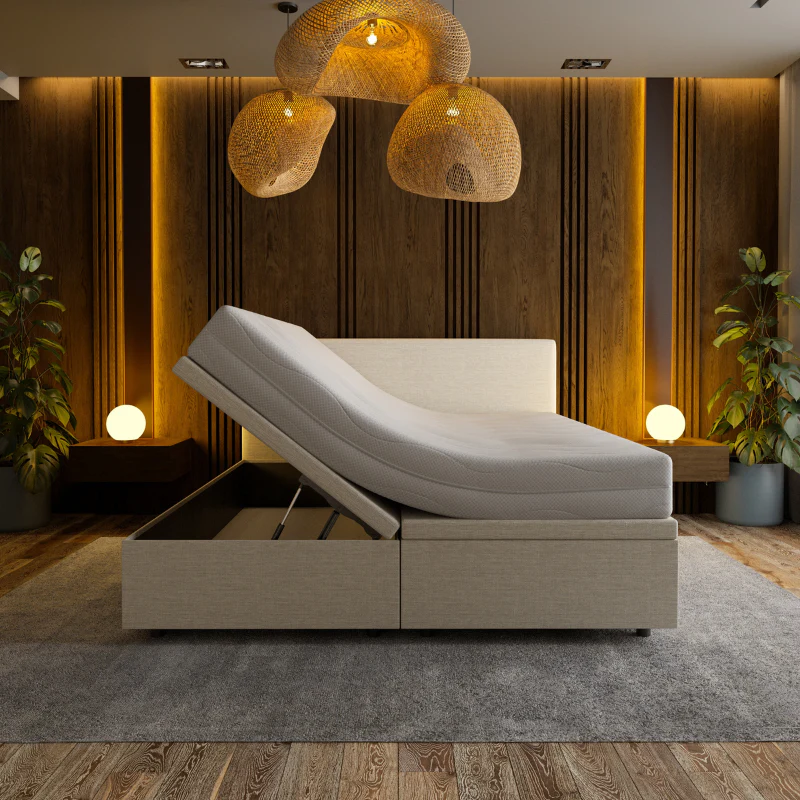Boxspring met Opbergruimte Hotel Essence - Beige