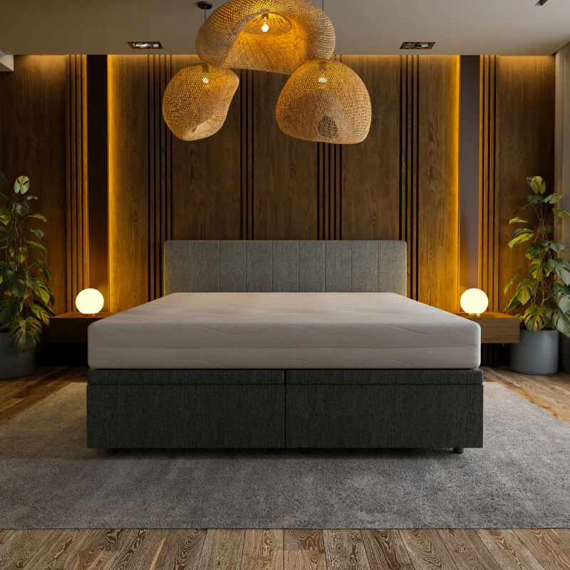 Boxspring met Opbergruimte Hotel Prestige - Antraciet - Image 2