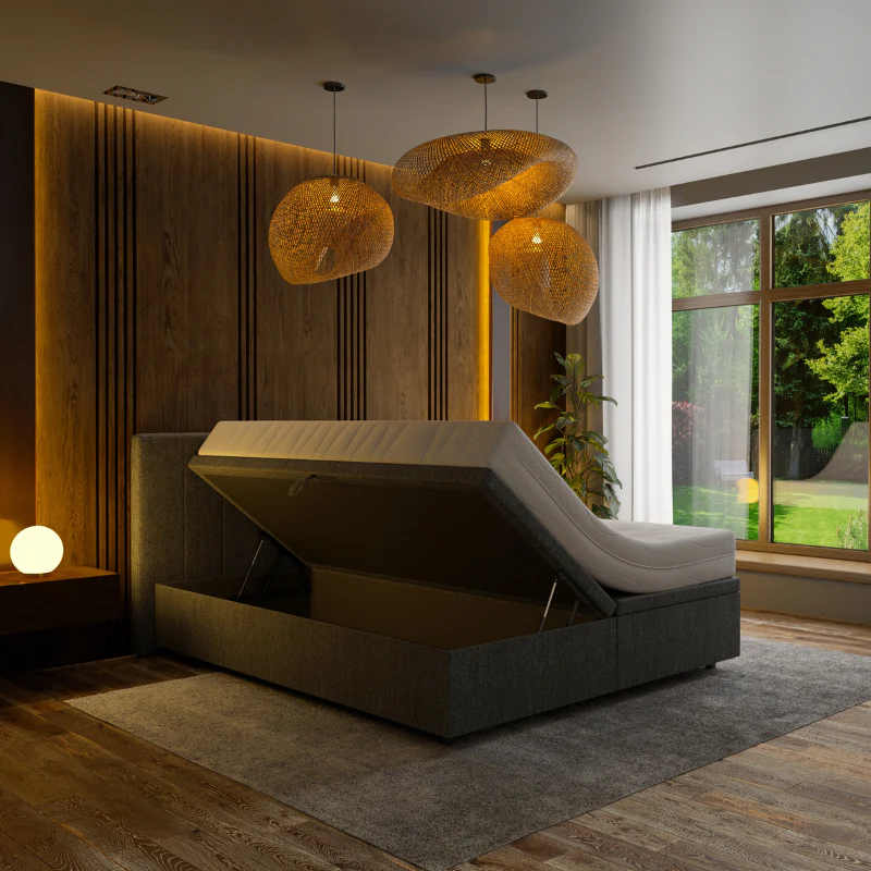 Boxspring met Opbergruimte Hotel Prestige - Antraciet - Image 4