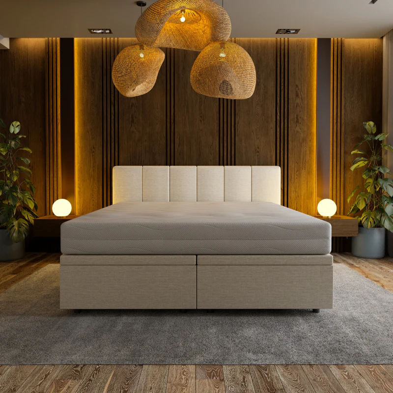 Boxspring met Opbergruimte Hotel Royal - Beige