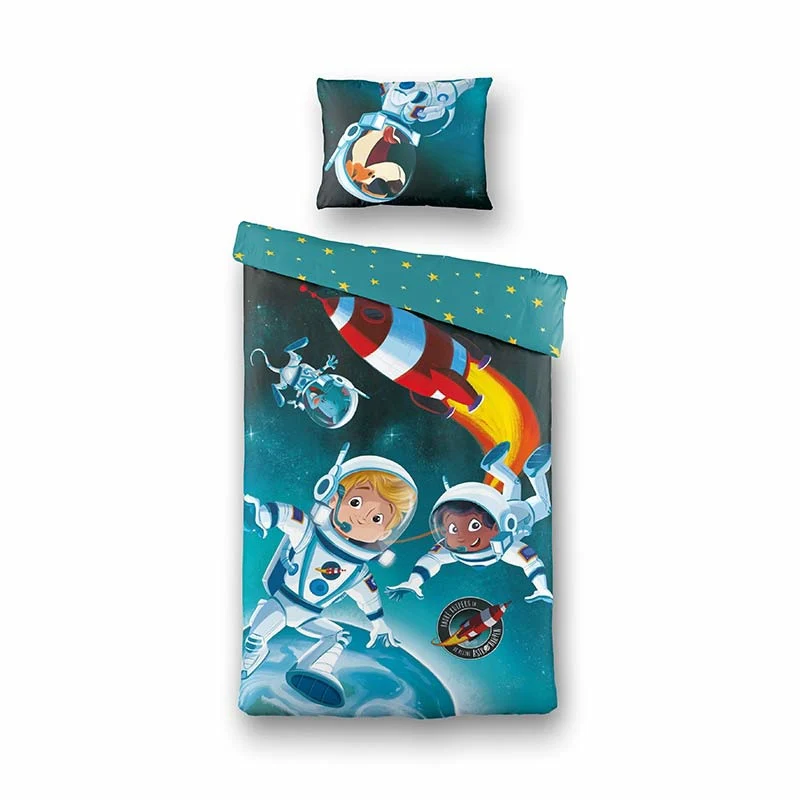 Dekbedovertrek Katoen - De Kleine Astronaut Hello Earth
