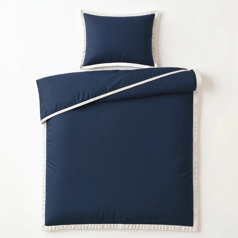 Dekbedovertrek Percale-Katoen - Hotel Emilio - Navy/Wit - Image 6