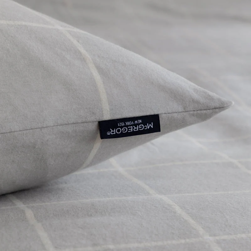 Dekbedovertrek McGregor - Katoen-Flanel - Gray Grid. - Image 6