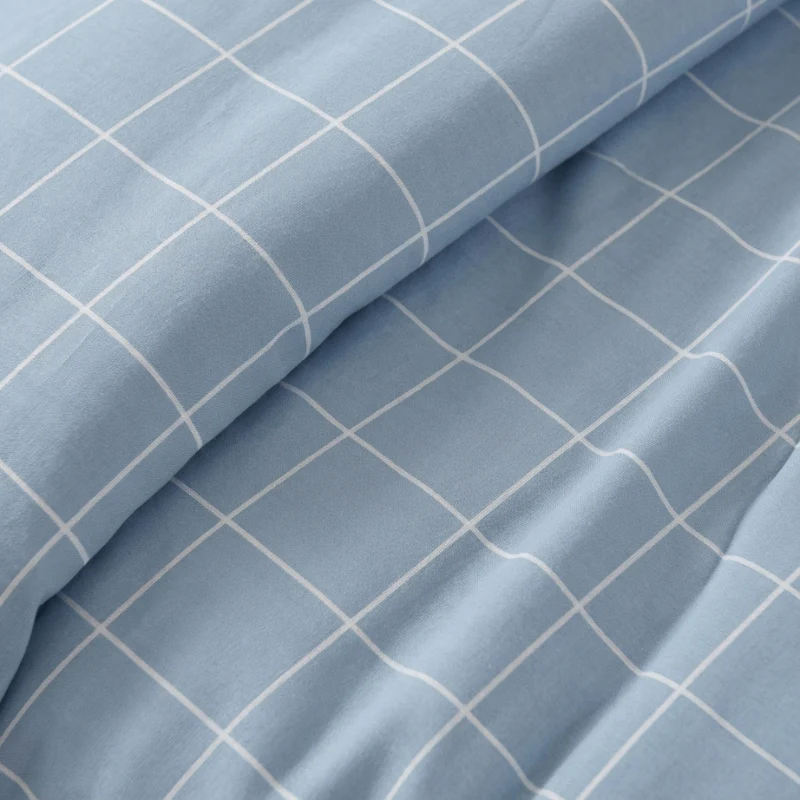 Dekbedovertrek Percale Katoen - Squared Blauw - Image 4