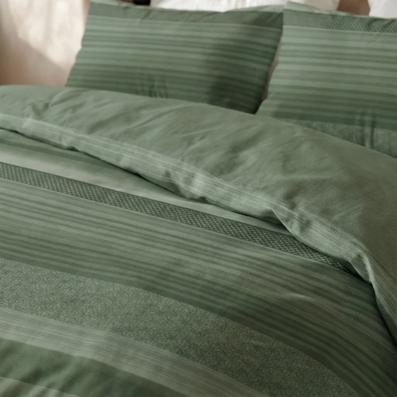 Dekbedovertrek Percale Katoen - Stripe Olive - Image 3