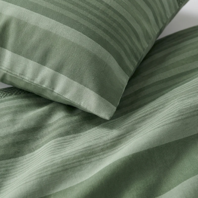 Dekbedovertrek Percale Katoen - Stripe Olive - Image 5