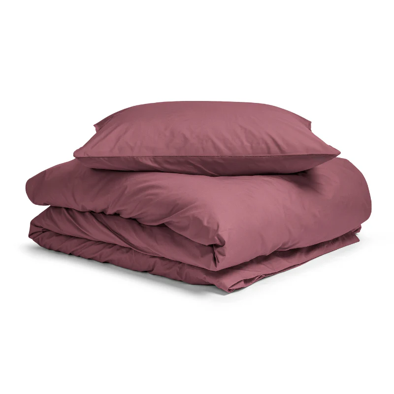 Dekbedovertrek Percale Katoen Uni - Oud Roze - Image 7