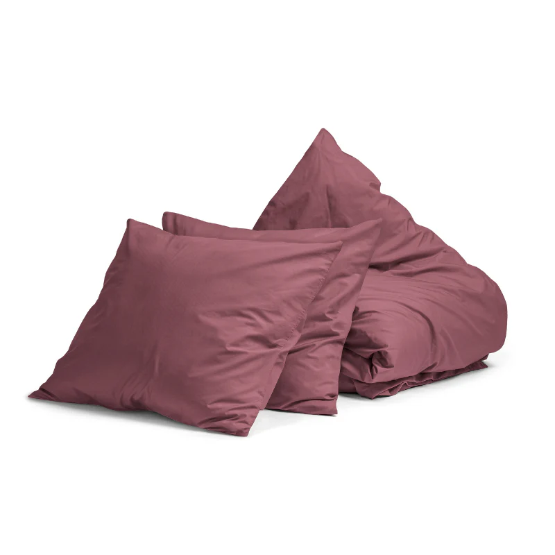Dekbedovertrek Percale Katoen Uni - Oud Roze - Image 9