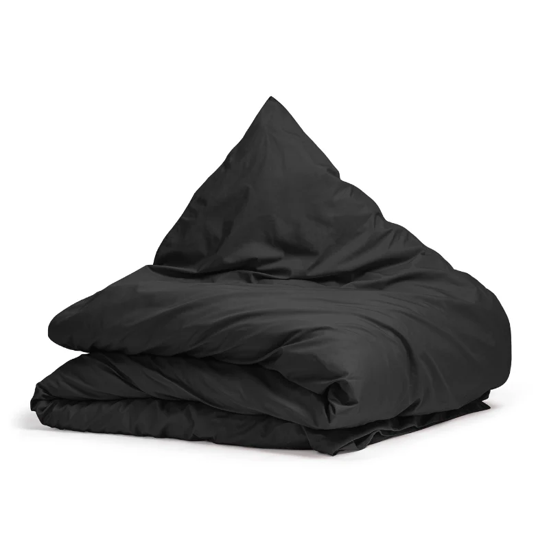 Dekbedovertrek Percale Katoen Uni - Zwart - Image 2