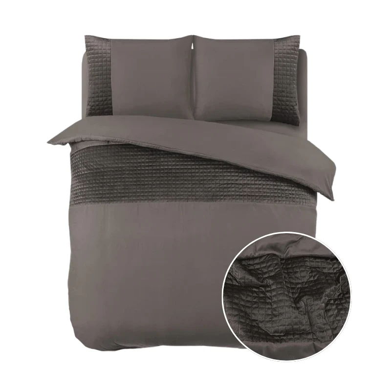 Dekbedovertrek Velvet Band - Taupe - Image 3