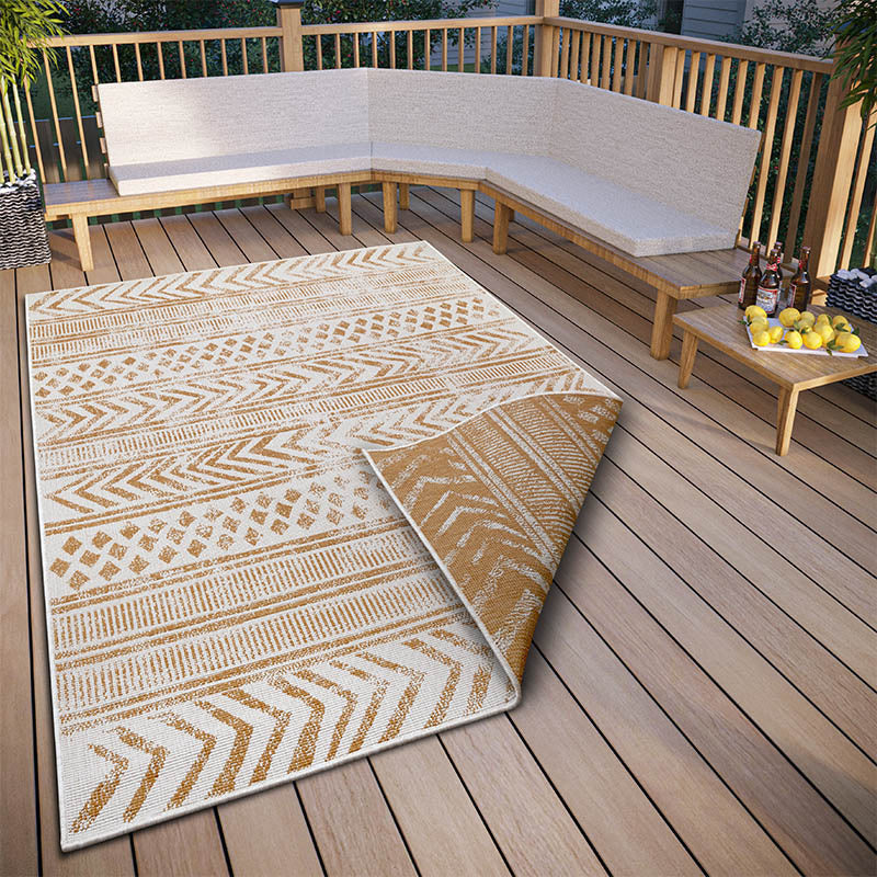 Dubbelzijdig Buitenkleed Biri - Beige/Wit