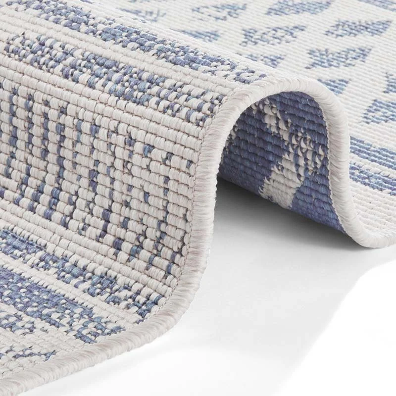 Dubbelzijdig Buitenkleed Biri - Blauw/Crème - Image 3