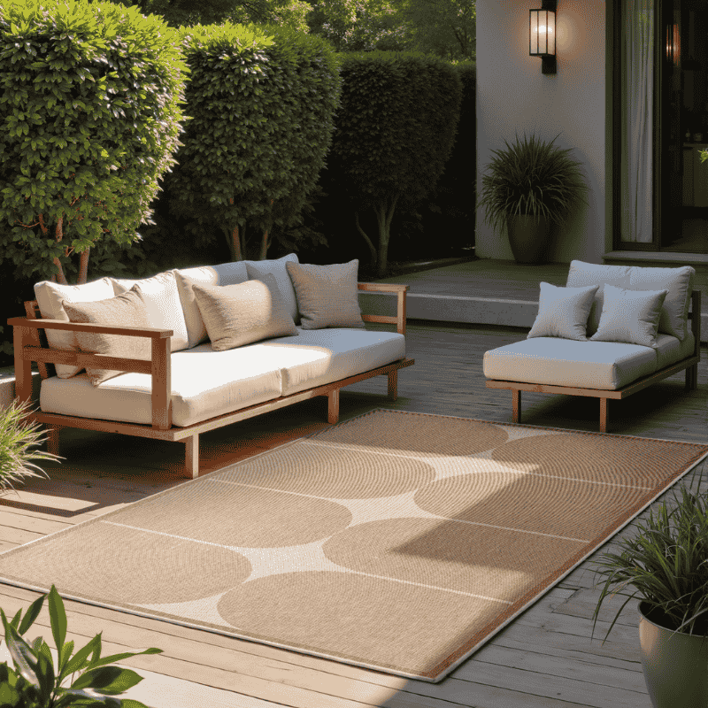 Dubbelzijdig Buitenkleed Bowen - Creme / Beige - Image 2