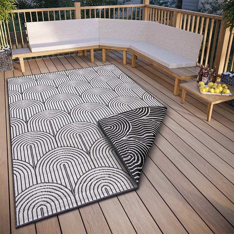 Dubbelzijdig Buitenkleed Flatweave - Zwart