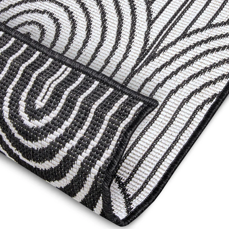 Dubbelzijdig Buitenkleed Flatweave - Zwart - Image 4