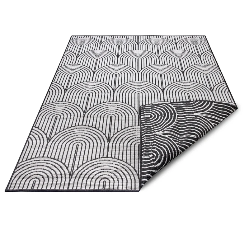 Dubbelzijdig Buitenkleed Flatweave - Zwart - Image 7