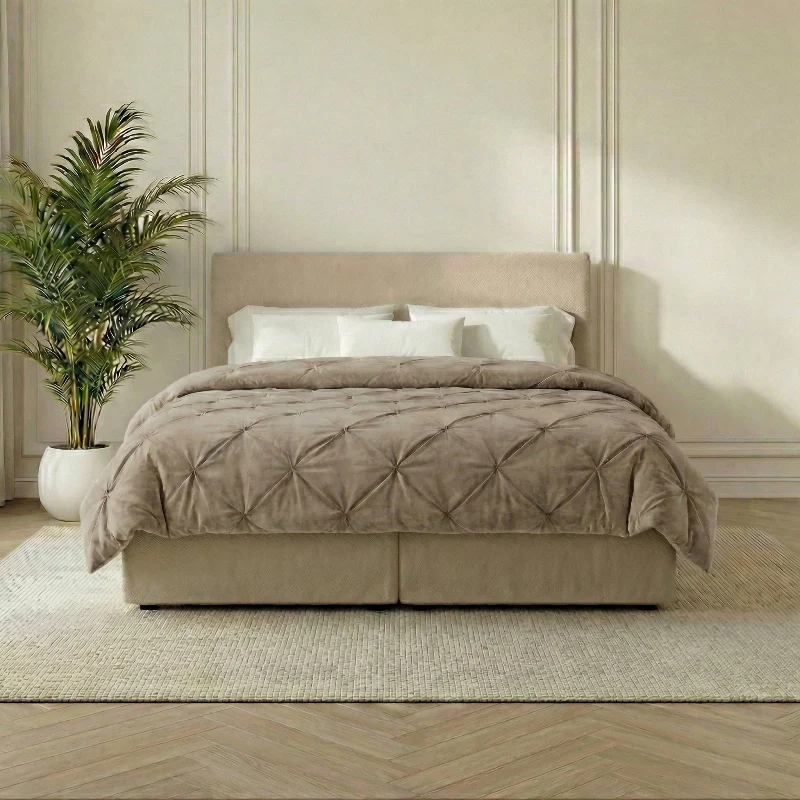 Easy Dekbed Diamond Pintuck - Licht Taupe - Image 2