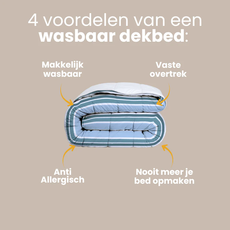 Easy Dekbed Zonder Overtrek - Horizontal Lines - Navy - Image 3