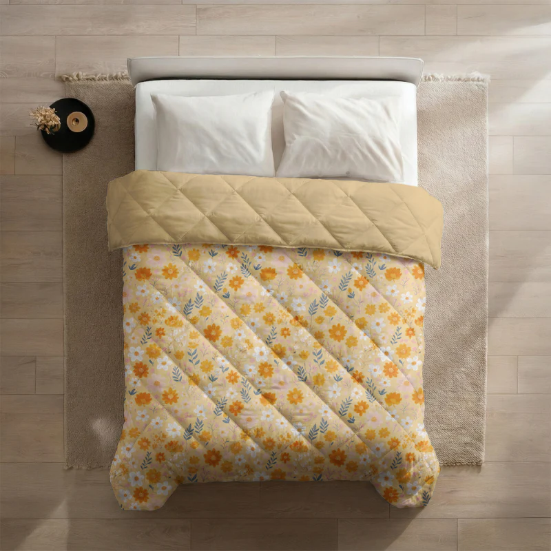 Easy Dekbed Zonder Overtrek - Orange Flower Field - Image 3
