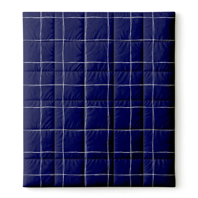 Easy Dekbed Zonder Overtrek - Scribble Squares - Navy - Image 8