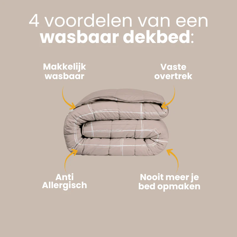 Easy Dekbed Zonder Overtrek - Scribble Squares - Taupe - Image 9