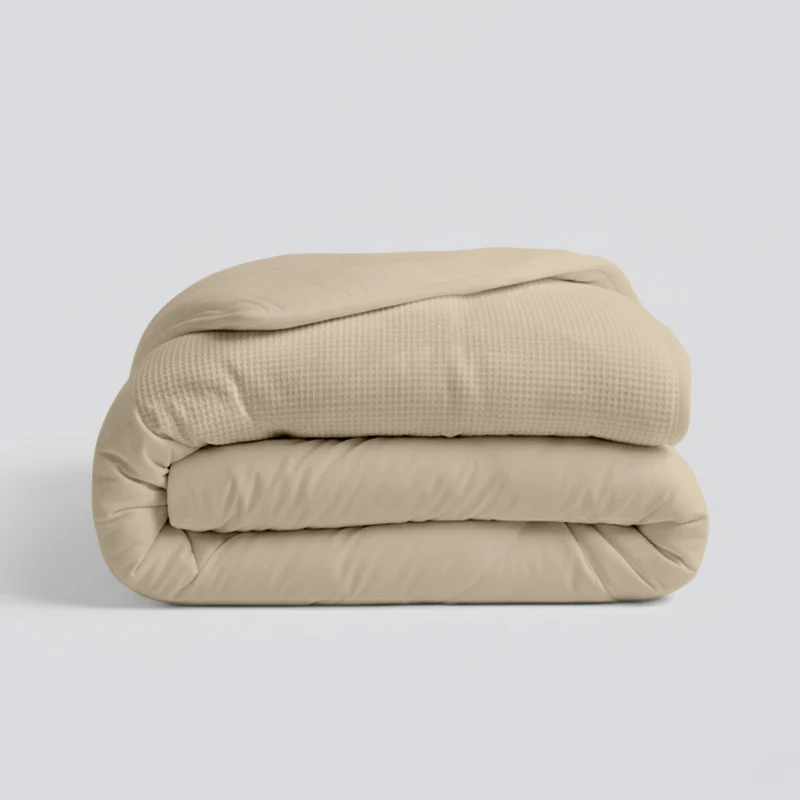 Easy Dekbed Zonder Overtrek - Waffle Band - Zand