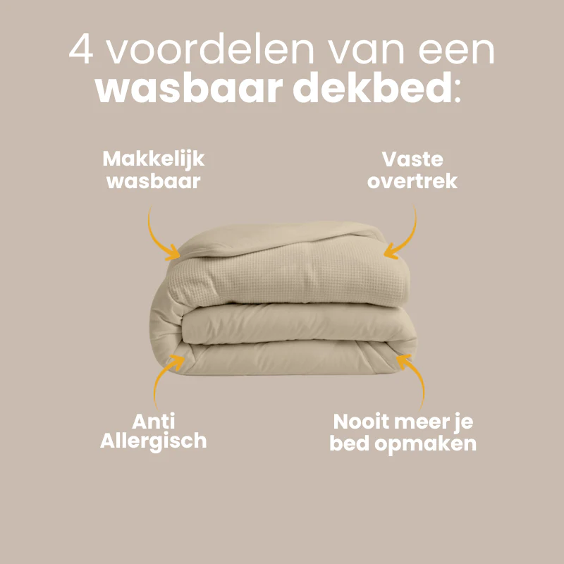 Easy Dekbed Zonder Overtrek - Waffle Band - Zand - Image 11