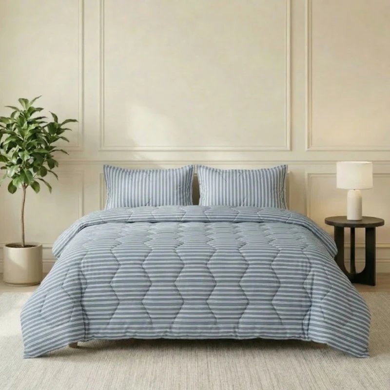 Easy Dekbed Zonder Overtrek - Double Stripe - Blauw - Image 6