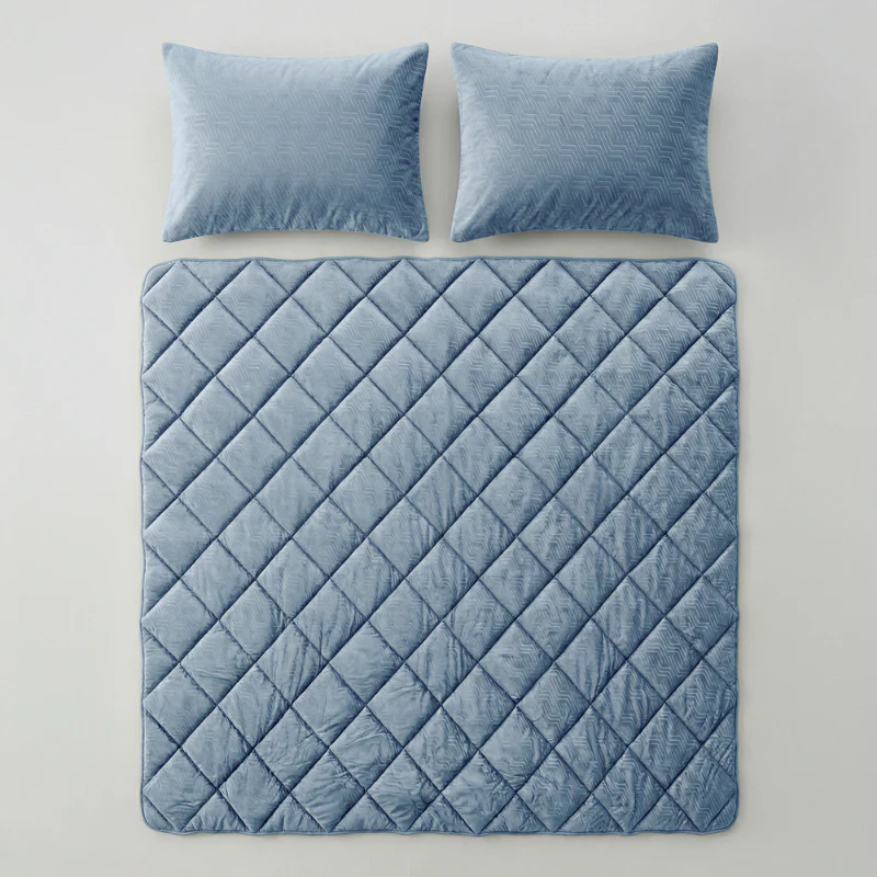 Easy Dekbed Zonder Overtrek Velvet Japandi - Blauw - Image 3