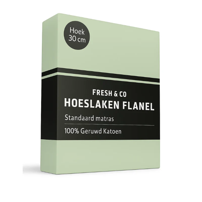 Flanel Dekbedovertrek + Hoeslaken - Groen - Image 2