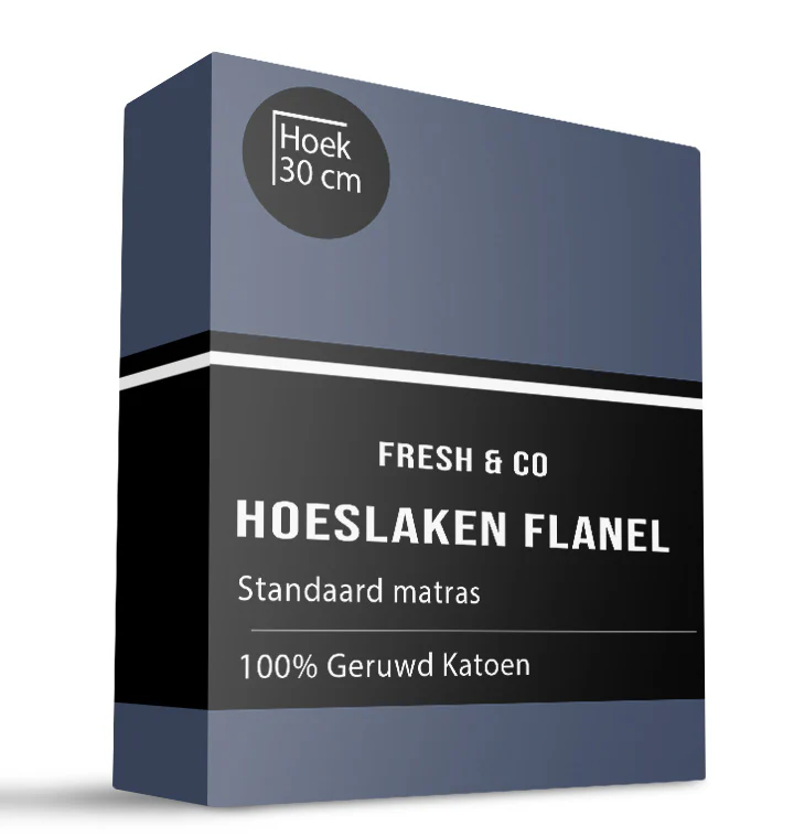 Flanel Dekbedovertrek + Hoeslaken - Navy - Image 2