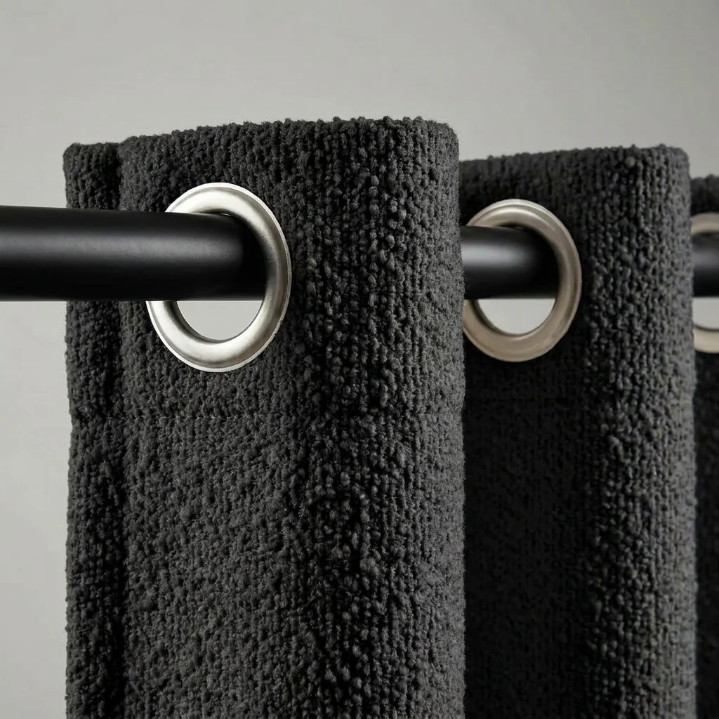 Gordijnen Bouclé - Haken of Ringen - Antraciet - Image 3