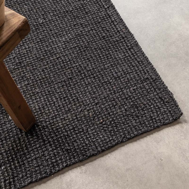 Handgeweven Jute Vloerkleed - Zwart - Image 4