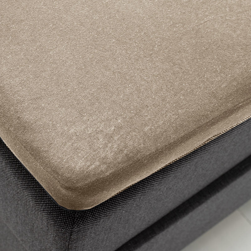 Topper Hoeslaken - Katoen Jersey Stretch - Taupe - Image 3