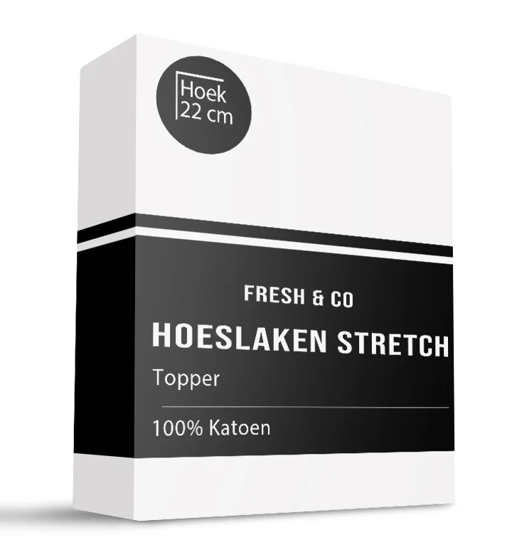 Topper Hoeslaken - Katoen Jersey Stretch - Wit